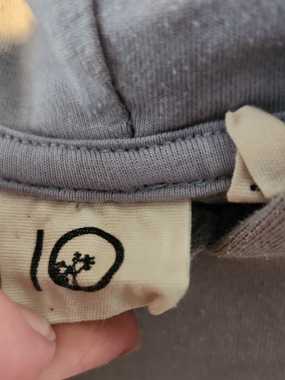 Light Gray Graphic Hooded Sweatshirt with Circular Floral Logo - Picture 2 of 7